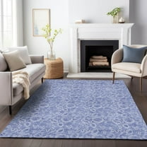 Addison Rugs Mayfield Washable Transitional Floral Denim Rectangle Rug, 2'6" x 3'10"