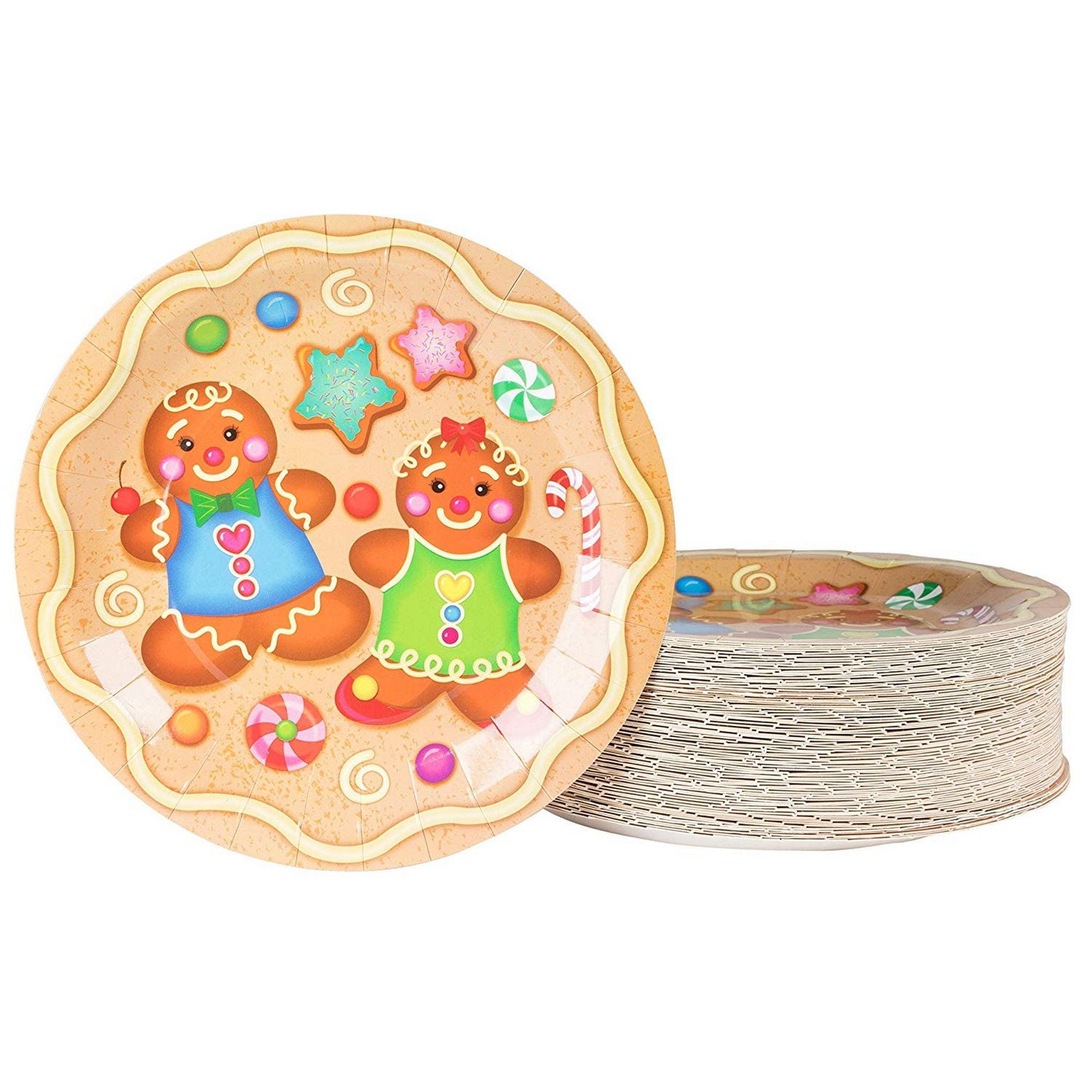 Disposable Plates 80Count Paper Plates, Christmas Holiday Party