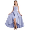 thumbnail image 2 of ITSAME Girls Formal Slip Dress Smocked Waist-Cinching Flowy High-Low Hem Wedding Pageant Party Ball Gown Purple Size 5T, 2 of 6