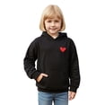 thumbnail image 3 of JIAYUE Unisex Boys Girls Hoodie Embroidered Heart Print Long Sleeve Pullover Soft Casual Outerwear For Kids 8 12 Years Old Stylish Dailywear, 3 of 9