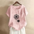 thumbnail image 2 of Blusa de manga corta con cuello redondo para mujer a la moda, camisetas sueltas con estampado Fridja  bn7229, 2 of 5