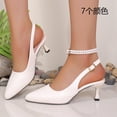 thumbnail image 6 of Byworldtasic Womens Slingback Kitten Heels Closed Pointed Toe Wedding Party Dress Pumps High Heels Shoes, 6 of 9