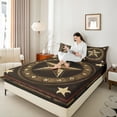 thumbnail image 3 of Manfei Western Texas Stars Sheet Set Queen, Cowboy Cowgirl Bed Sheets Set Queen Size, Rustic Farmhouse Queen Sheet Sets, Microfiber Bedroom Decorative, 4pcs, 3 of 7