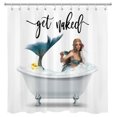 thumbnail image 2 of HVEST Get Naked Shower Curtain Funny Mermaid in Bathtub Shower Curtain with Hooks Set for Bathroom Decor,Pretty Girl Polyester Waterproof Fabric Bath Accessories,72X78 Inches, 2 of 5