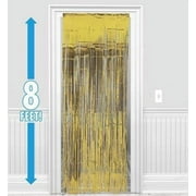 Gold Foil Fringe Curtain 3' X 8 Metallic Panels For Party's, Photo Shoots,