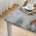 thumbnail image 5 of Acheng swirl pattern Square Fitted Tablecloth 100% Polyester Fiber 46*46, 5 of 8