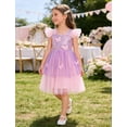 thumbnail image 7 of IBTOM CASTLE Toddler Baby Girls Shiny Butterfly Tutu Dress Princess Birthday Party Pageant Flower Girl Wedding Tulle Dresses 2-6T Purple, 7 of 7