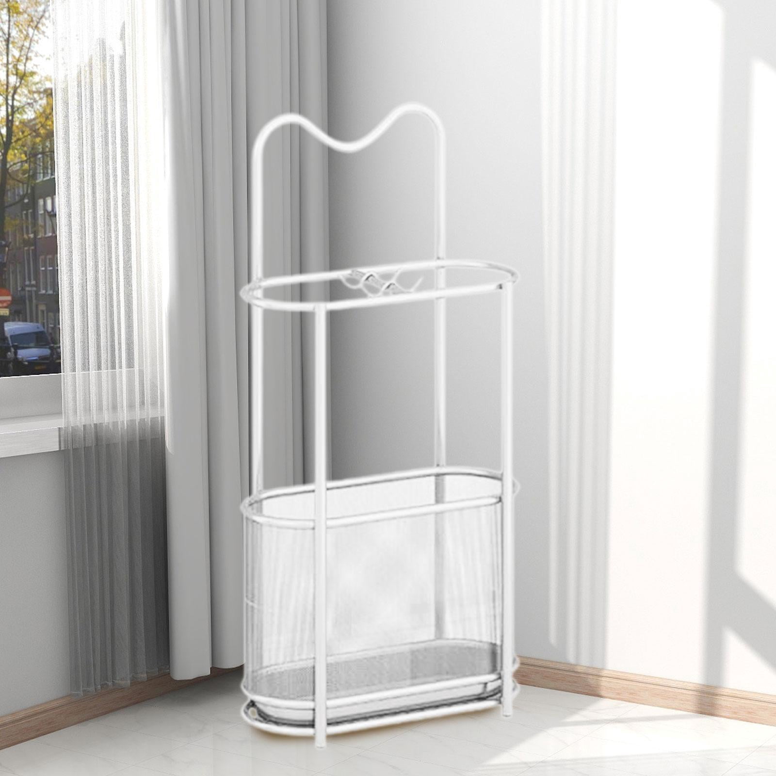 Fiocias Umbrella Rack Stand Holder Bin Iron Organizer Storage Rack Umbrella Stand Holder white