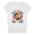 thumbnail image 1 of Camiseta de manga corta de verano para mujer, transpirable y holgada, con cuello redondo y estampado de letras, talla XXL, 1 of 6