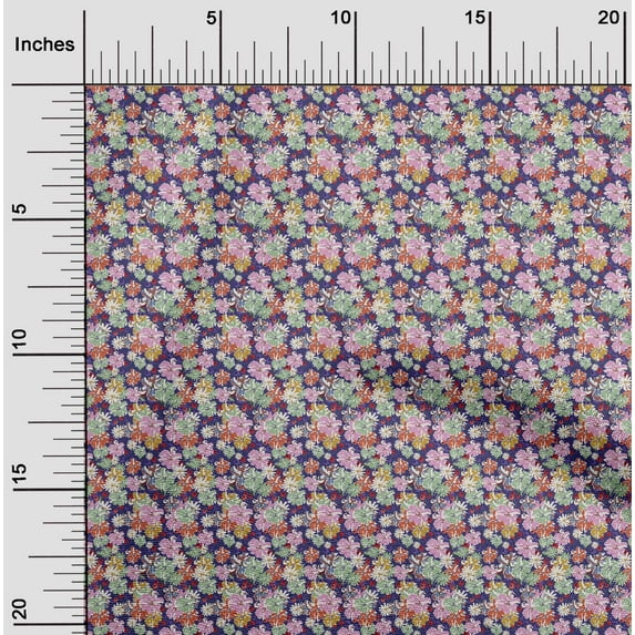 oneOone Rayon Purple Fabric Florals Sewing Craft Projects Fabric Prints By Yard 56 Inch Wide-9FG