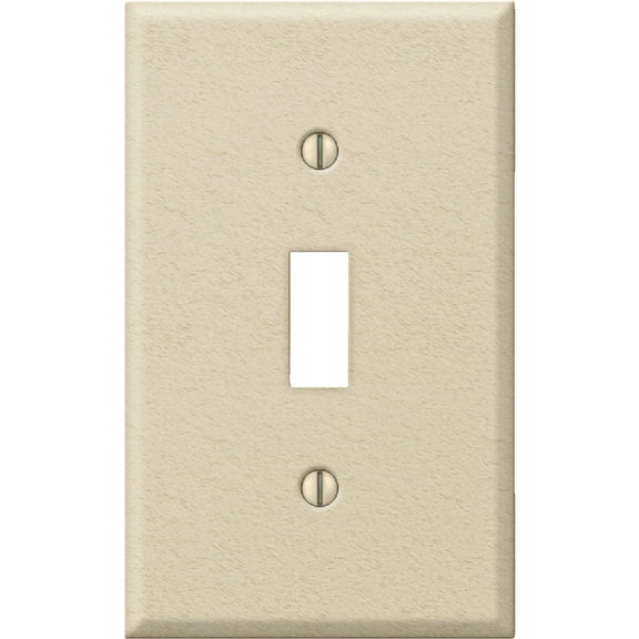 Amerelle PRO 1-Gang Stamped Steel Toggle Switch Wall Plate, Ivory Wrinkle