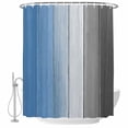 thumbnail image 2 of Blue Gray Ombre Waterproof Fabric Shower Curtain, Vintage Country Wooden Waterproof Fabric Shower Curtain for Bathroom Curtains Bathtubs Hotel Washable Shower Curtains with 12 Hooks Extra Long 72x96, 2 of 8