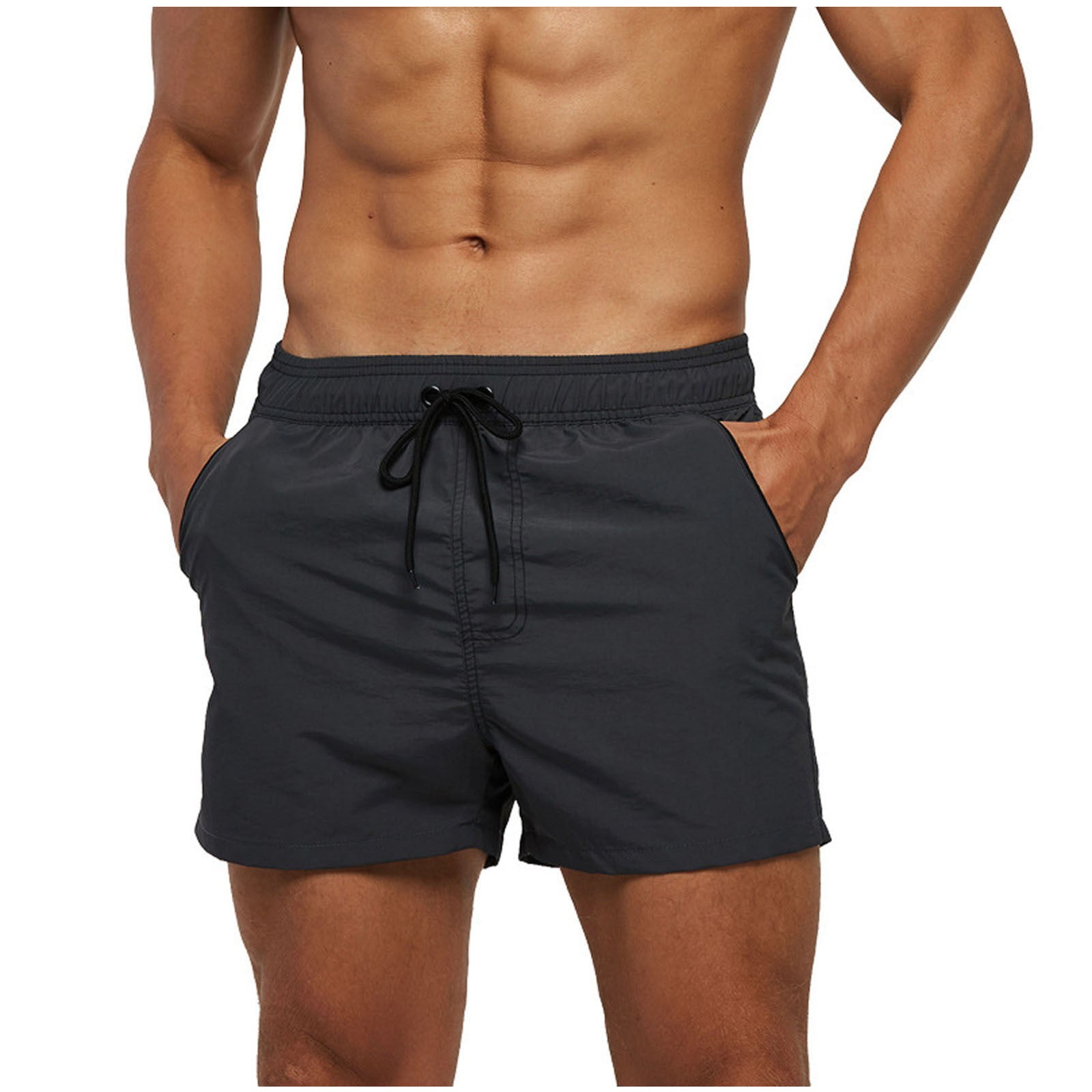 Ausyst Swim Trunks Men Slim Swim Shorts with Zipper Pockets Quick Dry ...