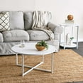 thumbnail image 3 of Household Essentials Jamestown Round Coffee Table Scandinavian White and White Metal, 3 of 8
