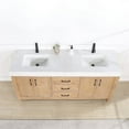 thumbnail image 5 of Leon 72" Double Vanity in Fir Wood Brown with Composite top in Lightning White, 5 of 15