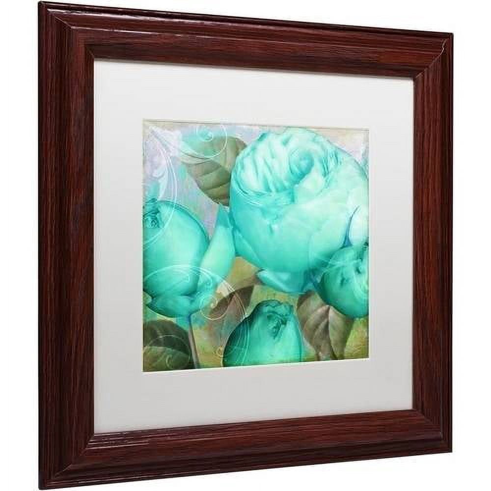 Trademark Fine Art "Aqua Rose II" Canvas Art by Color Bakery White Matte, Wood Frame