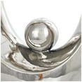 thumbnail image 6 of 14" x 25" Silver Ceramic Looped Abstract Sculpture with Black Block Base, by DecMode, 6 of 10