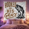 thumbnail image 2 of Dynamic Bass Fish with Leaping Dramatically Churning, Inspirational Illustration for Quote Lovers, Wall Decor, Housewarming Gift, Tapestry Wall Hanging for Dorm and Living Room, 2 of 7