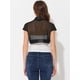 thumbnail image 4 of Satén Shrug Bolero Cap Sleeve Business Open Front Crop Cardigan para mujer Negro M, 4 of 5