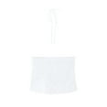 thumbnail image 5 of SNKSDGM Female White Tank Top Woman Lace Womens White Tank Top with Built in Bra Women Tie Front Lace Top Neck Tank Sexy Going Out Tops Backless Cute Summer Flowy Vest Shirt S, 5 of 8