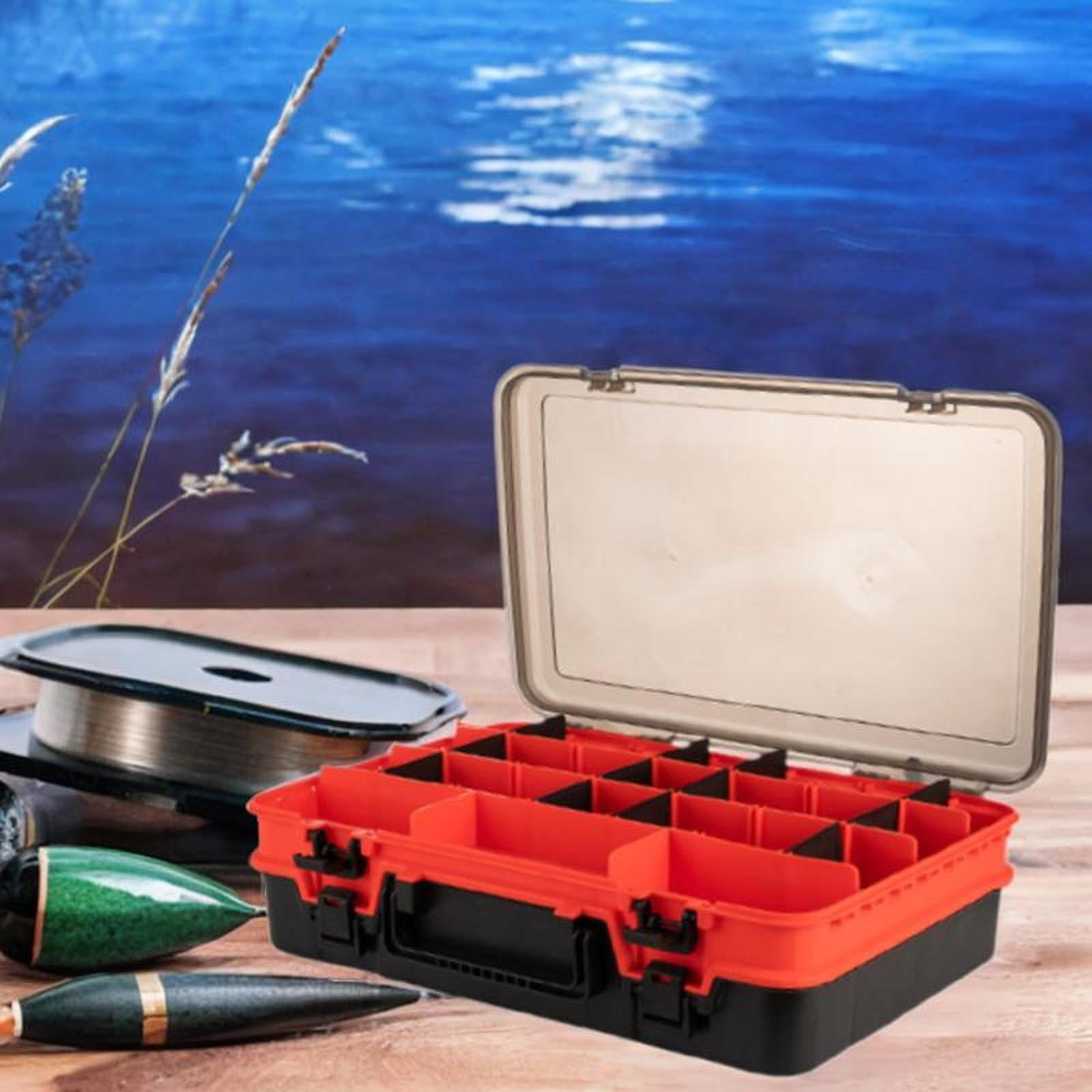 Wswqop Baits Storage Box Fishing Tackle Organizer with Removable Dividers Multifunction Orange