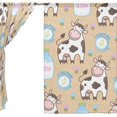 thumbnail image 3 of Coolnut Sheer Curtains Cute Cow and Bottle of Milk Gauze Door and Window Voile Curtain Panels for Bedroom Living Room W55 x L84 In 2, 3 of 4
