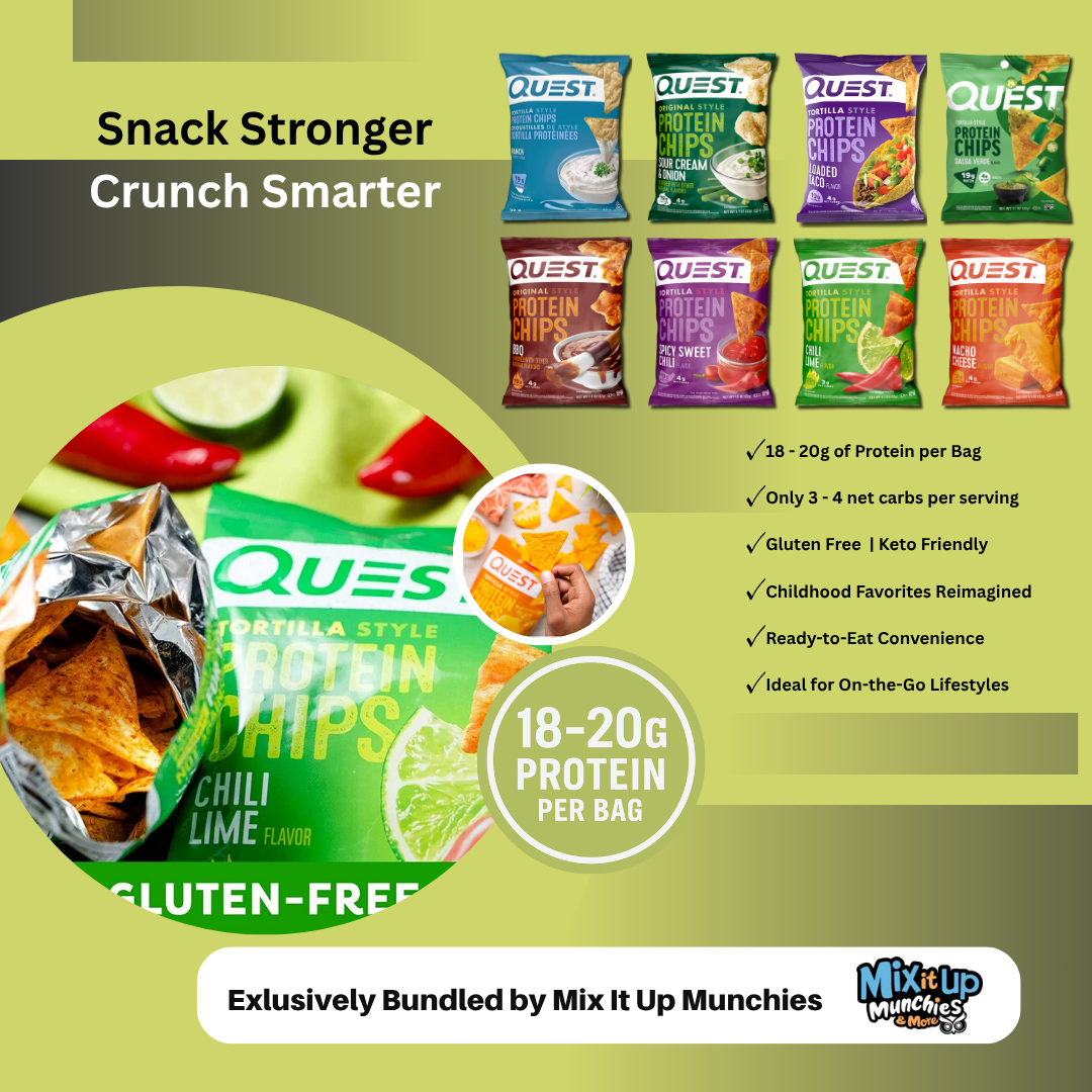 Quest Protein Chips Variety Pack, High Protein Low Carb Snack, 8 Flavors, 8 Count
