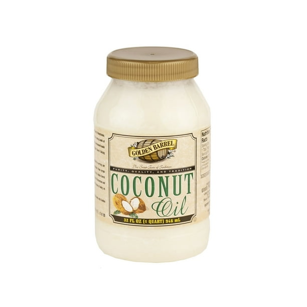 Golden Barrel Refined NonHydrogenated Coconut Oil, 2Pack 32 oz. Jars