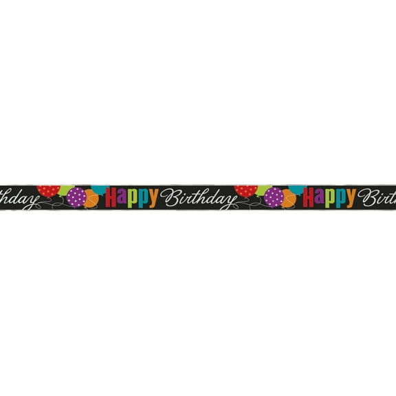 Vibrant Multicolor Foil Birthday Cheer Banner (12 ft), 1 Count - Unique & Eye-catching Design, Perfect Party Centerpiece For Special Celebrations