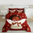 thumbnail image 2 of Homewish Black Girl Angel 2pcs Bedding Comforter Set for Teens Children Kids,Merry Christmas Twin Comforter Sets,Xmas Snowflake Breathable Bedding Set,Super Cozy Room Decor,Reversible, 2 of 8