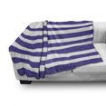 thumbnail image 3 of Striped Soft Flannel Fleece Throw Blanket, Nautical Marine Style Navy Blue and White Sailor Theme Geometric Pattern Art Print, Cozy Plush for Indoor and Outdoor Use, 70" x 90", Purple, by Ambesonne, 3 of 6