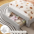 thumbnail image 3 of Gris tamaño individual marco de cama con forrado 2-tier almacenamiento cabecero LED lights y estación de carga cajón-no necesita colchón base para para niños girls o boys, 3 of 7