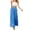 Blue, variant on Boho Tiered Palazzo Pants for Women, Spliced Wide Leg High Waist Trousers, Flowy Summer Lounge Slacks, Solid Color Casual Bottoms