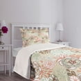 thumbnail image 5 of Ambesonne Floral Quilted Bedspread Set 2 Pcs, Romantic Wildflowers, Twin Size, Pale Green Brown Peach, 5 of 6