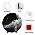 thumbnail image 4 of Picia White Red Cockatoo Pattern Bone China Decorative Plate – Wall Decor with Stand and Adhesive, Elegant Ornament for Living Room, Office, or Entryway-7in, 4 of 6