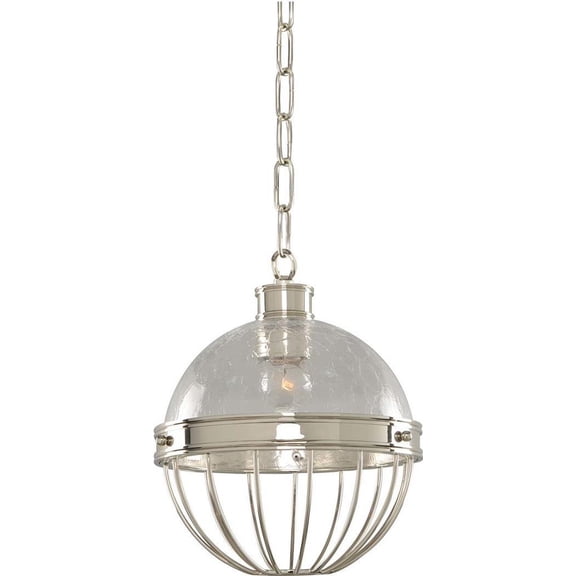 Montauk 9 Inch Pendant Light in Polished Nickel