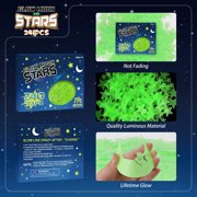 Sinekong 241PCS Glow in The Dark Stars for Ceiling, 3D Stars and Moon Stickers Luminous Wall Decals for Boys Girls Room, Green