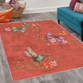 thumbnail image 2 of Butterfly Decorative Rug, Springtime Flying Moths on Vintage Style Background Wings Transformation, Quality Carpet for Bedroom Dorm and Living Room, 6 Sizes, Burnt Sienna, by Ambesonne, 2 of 4
