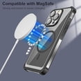 thumbnail image 3 of for iPhone 14 Pro Case Magnetic Clear with Full Camera Cover Protection [Compatible with Magsafe] [Not Yellowing] Slim Shockproof Air Cushion Bumper Black Case Cover for iPhone 14 Pro, 3 of 15
