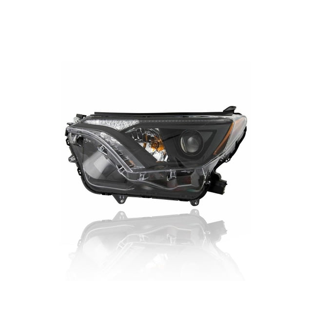 Headlight Assembly - Compatible/Replacement for '16-18 Toyota RAV4 Adventure (North American Built) - Halogen, Black-Bezel - Left Hand - Driver - 811500R180 - CAPA