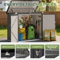 thumbnail image 3 of BaPiPro 49 cu.ft Outdoor Metal Storage Shed, Outdoor Lockable Shed with 3 Doors for Trash Bins & Tools, Waterproof Horizontal Storage Cabinet, 3 of 10