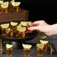 thumbnail image 2 of - 150 Gold Glitter Plastic Shot Glasses, Multi-Use & Reusable, for Parties, Sample Tasting, Events - 30ml / 1oz, 2 of 8