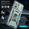thumbnail image 5 of Motorola Moto G 5G (2024) Case with Lens Protection,Ring Holder Cover with Camera Cover & Kickstand Military Grade Shockproof Heavy Duty Protective Support Magnetic Car Mount Holder,Darkgreen, 5 of 7