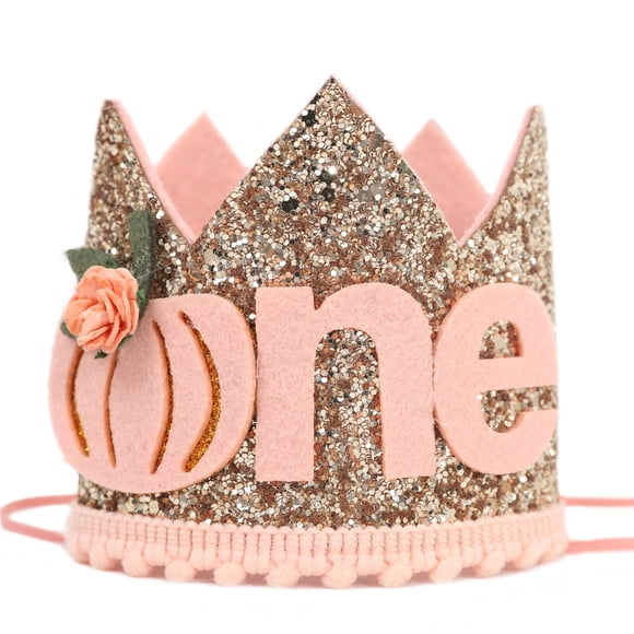 Corona de primer cumpleaños de Agvgaza Little Pumpkin para niñas