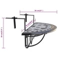 thumbnail image 4 of vidaXL Hanging Balcony Table Black and White Mosaic, 4 of 4