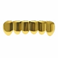 thumbnail image 1 of Advancent Inferior Dientes postizos Parrillas de Halloween Cobre Chapado en oro Diente Rendimiento Fiesta Accesorios Navidad Fondo dorado Type1 NO1, 1 of 6