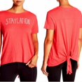 thumbnail image 1 of SUNDRY Staycation Back Tie T-Shirt Top Cotton Hibiscus ( 3 ), 1 of 1