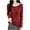 Red, variant on Xinoom Women Scoop Neck Ribbed Knit Top, Long Sleeve Slim Fit Sweater, Stretchy Form Fitting Knit Shirt for Casual Dating Black,L