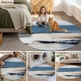 thumbnail image 5 of Round Rugs 3.3Ft, Blue Beige Black Round Area Rug Washable Indoor Throw Carpet, Modern Oil Painting Art Soft Non Slip Circle Rug for Laundry Room Patio Home Decor Aesthetic, 5 of 8