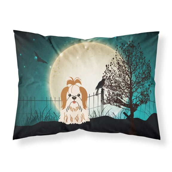 Halloween Scary Shih Tzu Red White Fabric Standard Pillowcase